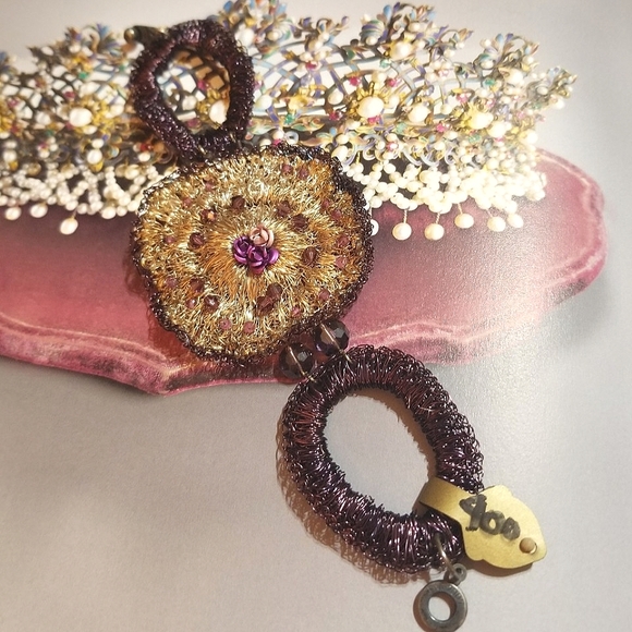 Antique Spun Sterling Silver Crystal Flower Bracelet - Picture 4 of 8